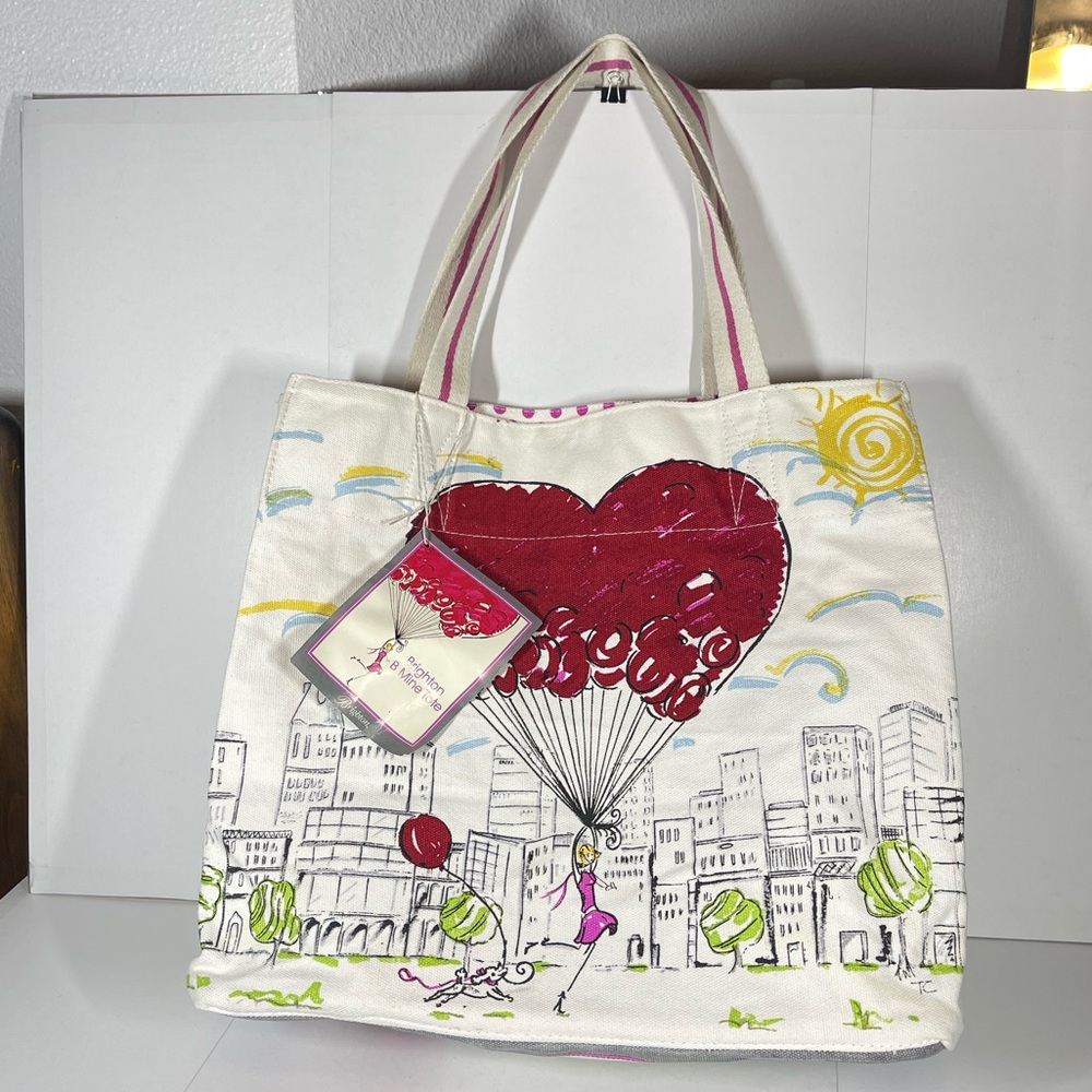 BNWT $100 BRIGHTON B Mine Canvas Tote Bag